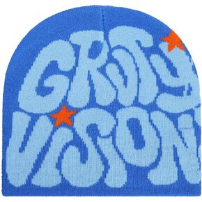 Men Women Y2K Beanies Gothic Graphic Knitted Hat Winter Warm Beanies Casual Outdoor Skull Cap
