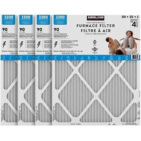 20x25x1 Air Filter (4-Pack) Electrostatic Pleated Air Conditioner HVAC AC Furnace Filters for Allergies, Pollen, Mold, Bacteria, Smoke, Allergen, MPR 2200,Furnace Filter