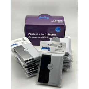 1 Box of 720 Counts -12packs Black Color Front Glossy Japanese Small Card Sleeves 62mmx89mm Card Sleeves, Toploading fits for Japanese Trading Card Perfect Size in Kuwait