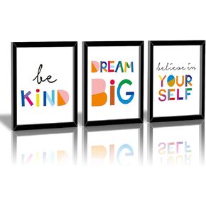 Framed Inhale Exhale Art Print Set Of 2 (10"X8")-Ready To Hang, Meditation Mental Health Wall Art, Black And White Yoga Painting,Modern Zen Print, Canvas Wall Art Poster For Bedroom