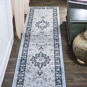 JONATHAN Y MDP503C-3 Palmette Modern Floral Indoor Area-Rug Bohemian Vintage Easy-Cleaning Bedroom Kitchen Living Room Non Shedding, 3 X 5, Gray/Cream