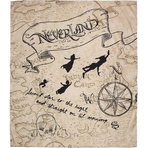 Northwest Disney's Peter Pan Neverland Map Compass Tapestry for Bedroom Wall Hanging for Living Room Dorm Home Decor 40"x35"