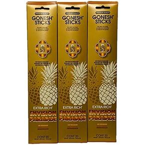 Gonesh : Envision Paradise 12 Pack (20 Sticks/Pack) Incense Sticks Extra Rich Collection