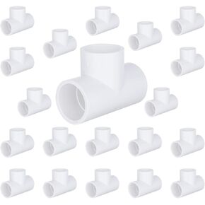 3 Way Tee PVC Fittings, 1/2-inch PVC Furniture Grade Fittings, Tent PVC Connectors and Greenhouse Pipe Fittings(20 packs)