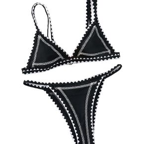 OYOANGLE Women's 2 Piece Graphic Print Triangle Bikini Swimsuit Spaghetti Strap High Cut Bathing Suits in Kuwait