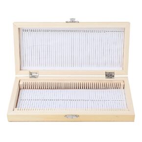 Joyzan Microscope Slide Box, 50 Place Wooden Microslide Storage Glass Case Set Large Capacity Biological No Edge Sharp Cork Lined Latch Lock Slice Collection Home School Biological Science Education