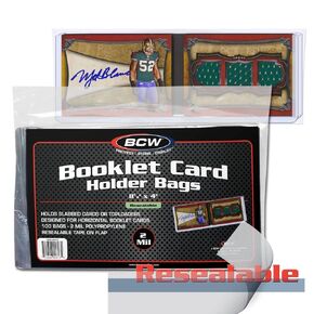 BCW Resealable Booklet Card Holder Bags | Clear Polypropylene Sleeves for Rigid Holders, Toploaders, Magnetics, and One-Screws | Acid-Free Protective Storage with Adhesive Strip - 8 1/4 X 4 Inches