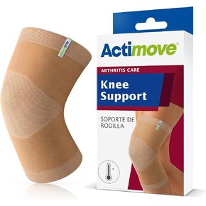 Actimove Arthritis Care Knee Support with Heat-retaining Fabric – Drug-free Pain Management for Arthritis, Increases Blood Circulation – Left/Right Wear – Beige, 2X-Large