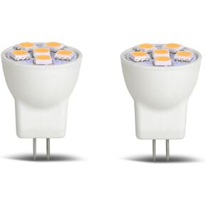 MR8 Light Bulb LED Replacement for Mini Halogen Recessed Lamps 12 Volt 1" Diameter GU4 RV Boat Camper Yacht Train Motor Home Interior Tiny House Ship Van Truck Sprinter Lighting - Warm White - 2 Pack