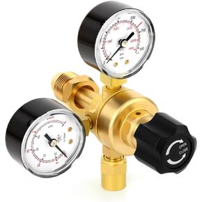 MEANLIN MEASURE Argon CO2 Regulators Gauges Gas Welding Regulator CGA580 Fitting With Miller Lincoln Mig Tig Weld With 10 Feet Hose 0-4500PSI / 0-10BA