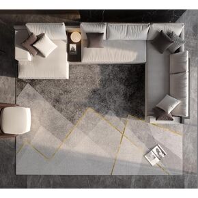 LITA Modern Abstract Geometric Area Rug 8' x 10', Non-Shedding Grey Floor Carpet Soft Indoor Rug Mat for Living Room,Bedroom,Dining Room