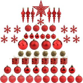 Sunnyglade 60ct Blue Christmas Tree Ball Ornaments Set Shatterproof Christmas Bling-Bling Hanging Decoration with Hand-held Gift Package for Xmas Tree Holiday Wedding Party