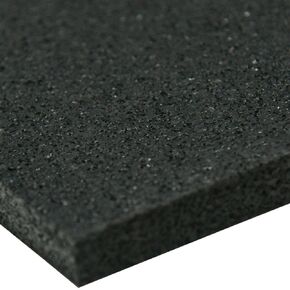 Small Parts 33-008-375-006-036 Recycled Rubber Sheet, 60 Shore A, Black, Smooth Finish, No Backing, 3/8" Thickness, 6" Width, 48" Length