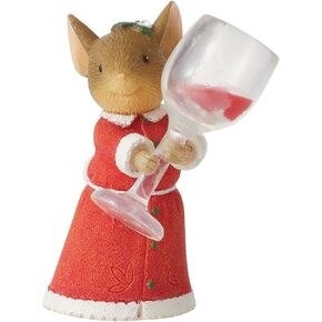 Enesco Tails with Heart Christmas Delivery More Wine Please Miniature Figurine, 2.01 Inch, Multicolor