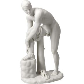 Veronese Design 10 Inch Hermes Fastening Sandle Resin Statue Marble White Finish Classic Greek Sculpture