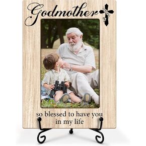 Godfather Picture Frame, Photo Frame For Godfather Wood Picture Frame, Birthday Gifts For Godfather, 4x6 Picture Frame With Stand, Vertical Picture Frame For Tabletop -17