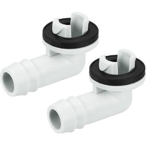 MECCANIXITY Air Conditioner Drain Hose Connector 15mm Tube Elbow Fitting Replacement Part Accessories for Mini-Split Window AC, Beige Pack of 5