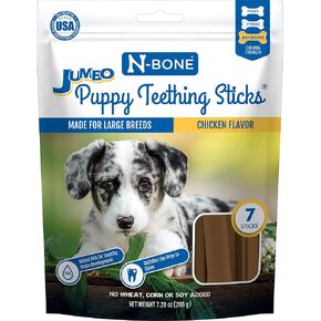 N-Bone Jumbo Puppy Teething Sticks Pumpkin Flavor Dog Treats, 7 Count 7.28-oz Bag