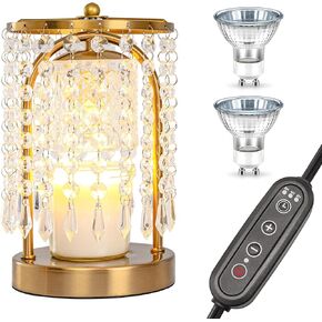 DORESshop Candle Warmer Light with Timer, Adjustable Height & Heat, Electric Warmer for Large Jar Candles, Supplied with 2X 50W Bulbs