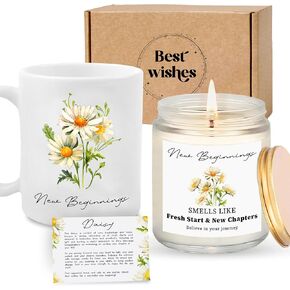 New Beginnings Gifts for Women - Daisy Gifts, New Job Gifts for Women - Congratulations Gifts for Farewell, New Home New Chapter, Going Away, Goodbye Good Luck, Divorce, Leaving Job Gifts for Coworker