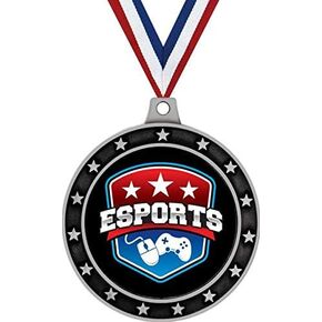 Crown Awards 2.5" Silver Esports Universe Star Medal, Esports Medals, Prime