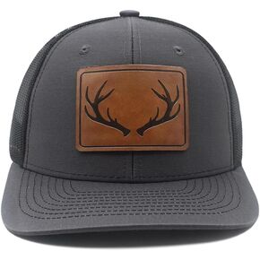 Antlers Leather Patch Hat Adjustable Baseball Caps Trucker Hats Unisex Hats for Women Men in Kuwait