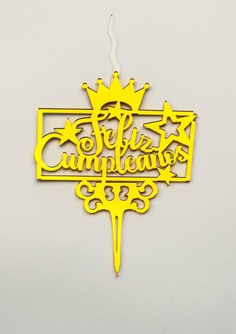 Princess Candle Topper Gold | Food-Safe & Reusable | Birthday, Baby Shower, Anniversary, Party Cake Decoration | Elegant Crown Topper for Kids & Adults in Saudi Arabia