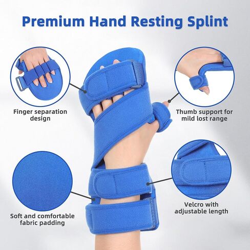 TYYIHUA Resting Hand Splint, Stroke Hand Therapy Equipment, Hand Brace with Finger Support for Stroke Recovery Patients, Carpal Tunnel Syndrome, Arthritis, Tendinitis, Metacarpal Breaks in Saudi Arabia