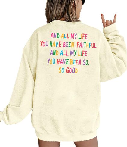 سويت شيرت نسائي مسيحي طوال حياتي لقد كنت مخلصًا، قميص آية الكتاب المقدس، قميص الإيمان، بلوفر علوي in Kuwait