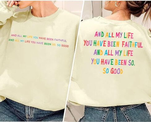 سويت شيرت نسائي مسيحي طوال حياتي لقد كنت مخلصًا، قميص آية الكتاب المقدس، قميص الإيمان، بلوفر علوي in Kuwait