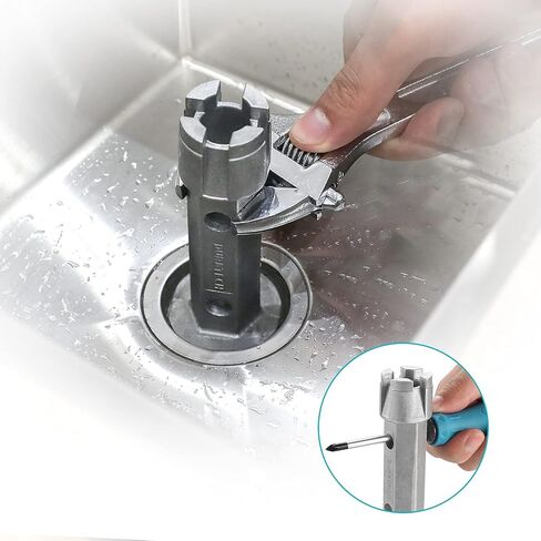 DURATECH Tub Drain Remover Wrench, Tub Dual Ended Drain Wrench, Aluminum Alloy Wrench for Bath drains, Shower Drains and Closet Spuds in Saudi Arabia