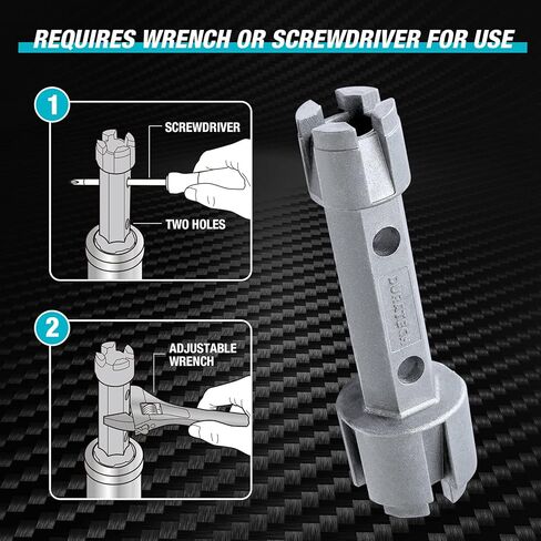 مفتاح إزالة تصريف حوض الاستحمام من DURATECH، مفتاح تصريف مزدوج الأطراف، مفتاح ربط من سبائك الألومنيوم لمصارف الحمام، ومصارف الدش وخزانة الملابس in Kuwait