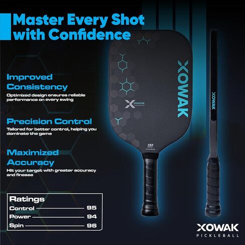 Signature 16mm Pickleball Paddle | T700SC Carbon Fiber Paddle for Max Power & Precision Spin with Comfy Anti-Slip Grip | Pickleball Racket for Advance & Intermediate Players in Saudi Arabia