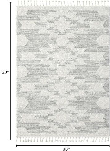 سجادة LUXE WEAVERS Ibiza Collection 8068 رمادية 8x10 منطقة هندسية جنوبية غربية in Kuwait