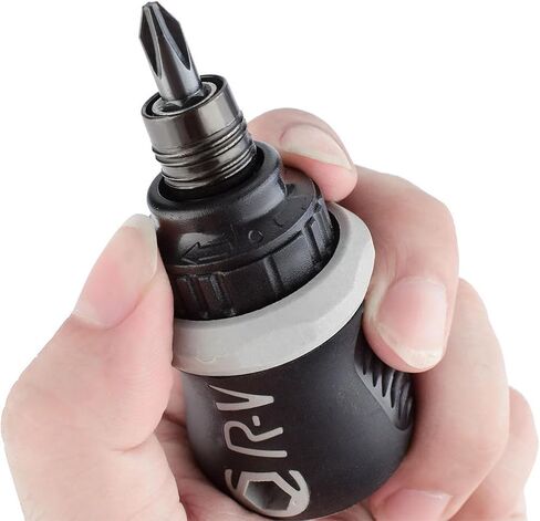 Buspoll Ratcheting Stubby Screwdriver - Adjustable Length, Reversible Dual End, Magnetic Tip - Compact, Portable, Pocket Size. in Kuwait