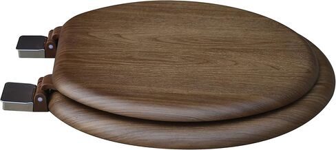 مقعد مرحاض 5Q1E1-17BN من الخشب الطبيعي مع لمسة نهائية زخرفية يشتمل على مفصل Vari-Adjust Lok-Down R'N'C، ممدود، من خشب البلوط الفاتح مع النيكل المصقول in Kuwait