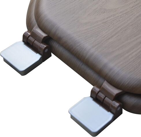 مقعد مرحاض 5Q1E1-17BN من الخشب الطبيعي مع لمسة نهائية زخرفية يشتمل على مفصل Vari-Adjust Lok-Down R'N'C، ممدود، من خشب البلوط الفاتح مع النيكل المصقول in Kuwait