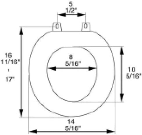 مقعد مرحاض 5Q1E1-17BN من الخشب الطبيعي مع لمسة نهائية زخرفية يشتمل على مفصل Vari-Adjust Lok-Down R'N'C، ممدود، من خشب البلوط الفاتح مع النيكل المصقول in Kuwait