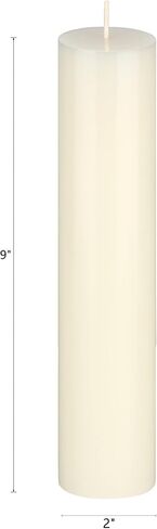 Mega Candles 1 pc Unscented White Round Pillar Candle, Hand Poured Premium Wax Candles 2 Inch x 9 Inch, Home Décor, Wedding Receptions, Baby Showers, Birthdays, Celebrations, Party Favors & More in Saudi Arabia