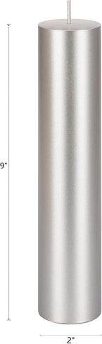 Mega Candles 1 pc Unscented White Round Pillar Candle, Hand Poured Premium Wax Candles 2 Inch x 9 Inch, Home Décor, Wedding Receptions, Baby Showers, Birthdays, Celebrations, Party Favors & More in Saudi Arabia