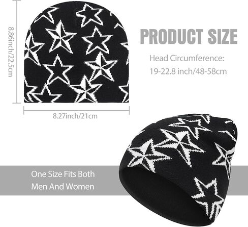 Men Women Y2K Beanies Gothic Graphic Knitted Hat Winter Warm Beanies Casual Outdoor Skull Cap in Saudi Arabia
