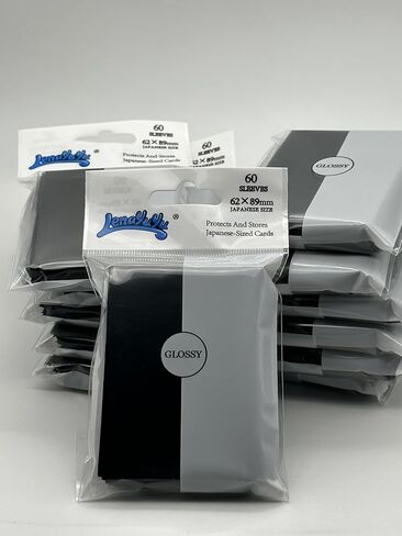 1 Box of 720 Counts -12packs Black Color Front Glossy Japanese Small Card Sleeves 62mmx89mm Card Sleeves, Toploading fits for Japanese Trading Card Perfect Size in Kuwait