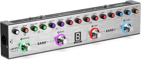 LEKATO Multi Effects Guitar Pedal, Guitar Effects Pedal with 36 Presets, Editable 4 Modules, Amp, Chorus, Delay, Reverb, IR CAB, Tuner, BT Connection, Music Recording in Saudi Arabia