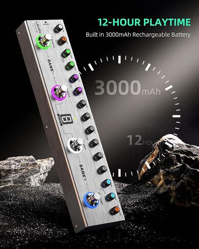 LEKATO Multi Effects Guitar Pedal, Guitar Effects Pedal with 36 Presets, Editable 4 Modules, Amp, Chorus, Delay, Reverb, IR CAB, Tuner, BT Connection, Music Recording in Saudi Arabia