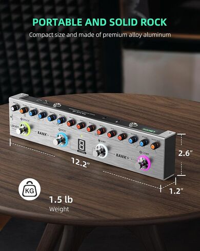 LEKATO Multi Effects Guitar Pedal, Guitar Effects Pedal with 36 Presets, Editable 4 Modules, Amp, Chorus, Delay, Reverb, IR CAB, Tuner, BT Connection, Music Recording in Saudi Arabia