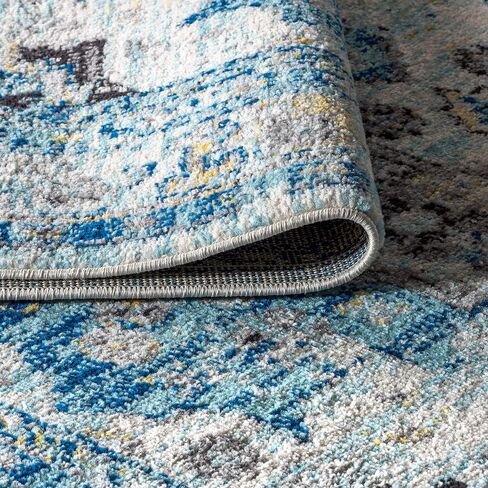 JONATHAN Y MDP202A-4 Modern Boho Vintage Medallion Bohemian Indoor Area-rug Country سهلة التنظيف لغرفة النوم والمطبخ وغرفة المعيشة غير تساقط، 4 أقدام × 6 أقدام، كريمي، أزرق in Saudi Arabia
