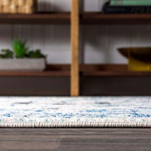 JONATHAN Y MDP202A-4 Modern Boho Vintage Medallion Bohemian Indoor Area-rug Country سهلة التنظيف لغرفة النوم والمطبخ وغرفة المعيشة غير تساقط، 4 أقدام × 6 أقدام، كريمي، أزرق in Saudi Arabia
