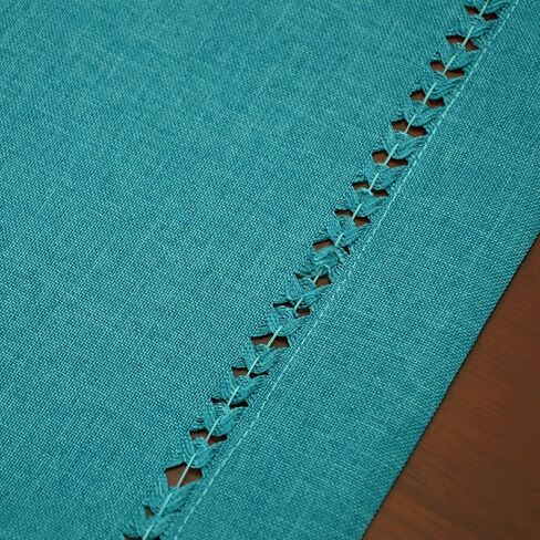 Grelucgo Handmade Hemstitch Teal Table Runner, Rectangular 14 by 90 Inch in Kuwait