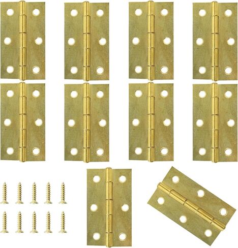 10 Pcs 2.5 Inch Gold Door Hinge Cabinet Hinge - Reliable Gold Ball Bearing Butt Hinges for Windows, Cabinets, and Outdoor Use - Includes Mounting Screws in Kuwait