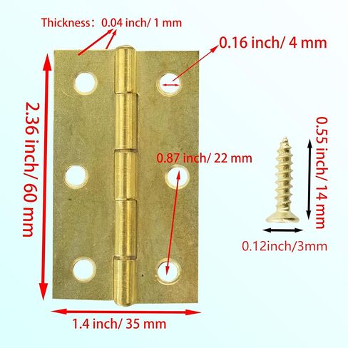 10 Pcs 2.5 Inch Gold Door Hinge Cabinet Hinge - Reliable Gold Ball Bearing Butt Hinges for Windows, Cabinets, and Outdoor Use - Includes Mounting Screws in Kuwait